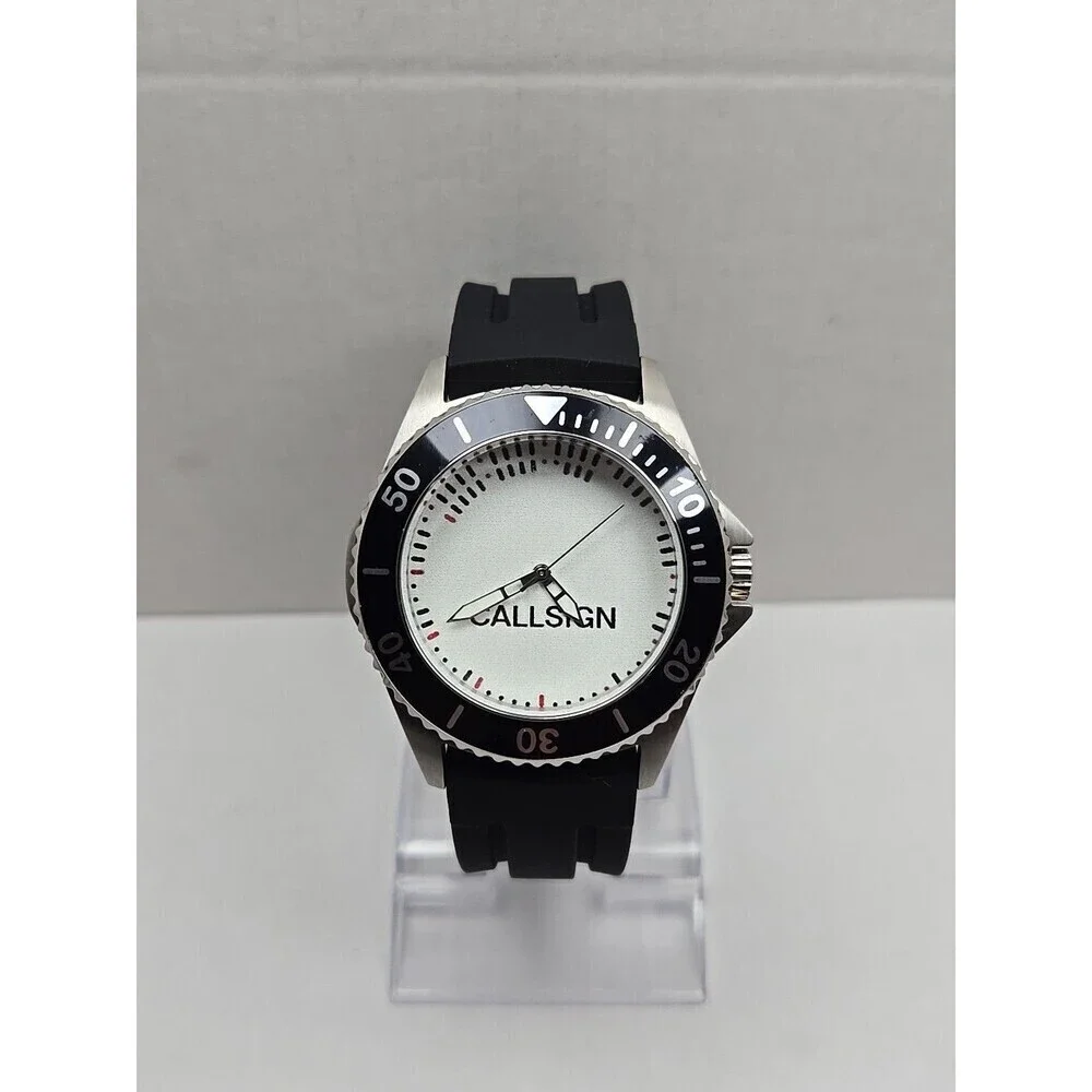 Zazzle Ewatchfactory Diver Quartz Watch New Battery 10 ATM Rubber Band Call Sign